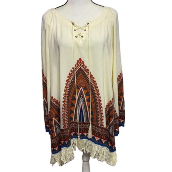 NWT Perch by Blu Pepper Western Bohemian Fringe Top Size 2XL #1327 - Picture 1 of 13